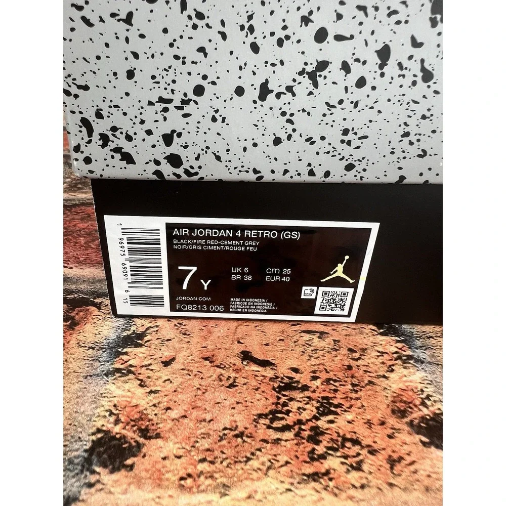 Nike Air Jordan 4 Bred Reimagined GS Size 7Y/8.5W (FQ8213-006) DS New‎ IN HAND
